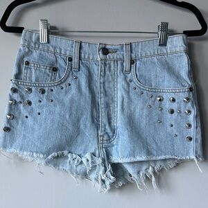 Carmar Light Blue Studded Jean Shorts